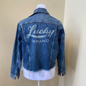 Lucky Brand Tomboy Trucker Cropped Jean Jacket
